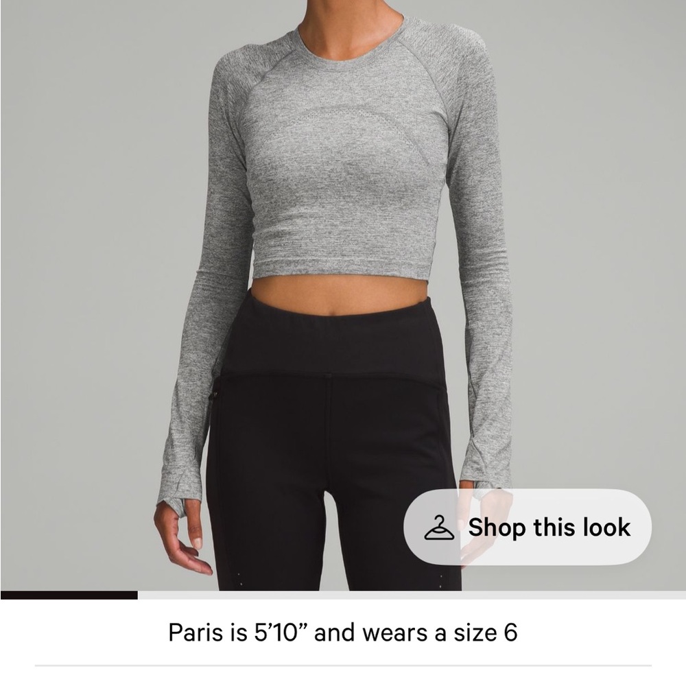 Lululemon Gray swiftly Longsleeve Crop